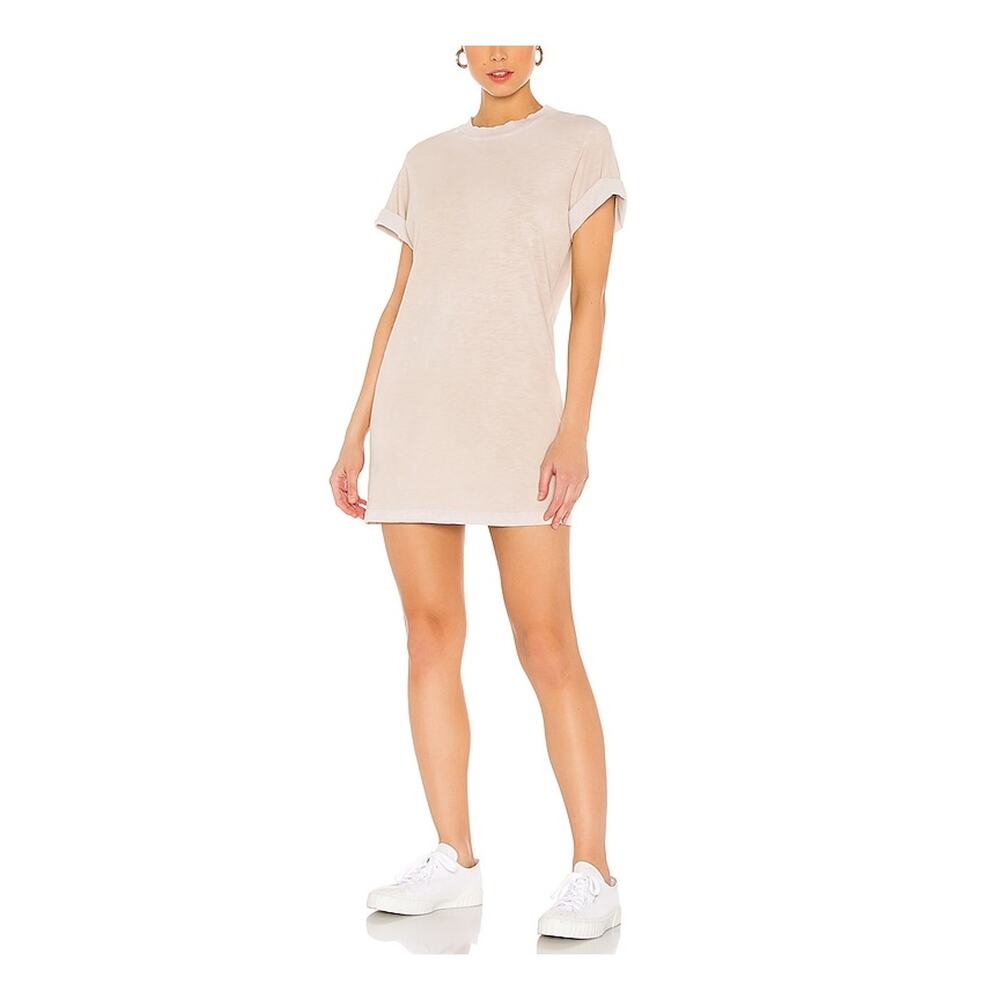 Cotton Citizen x Revolve 'Tokyo' Beige Cotton Short Sleeve Mini Dress Size S